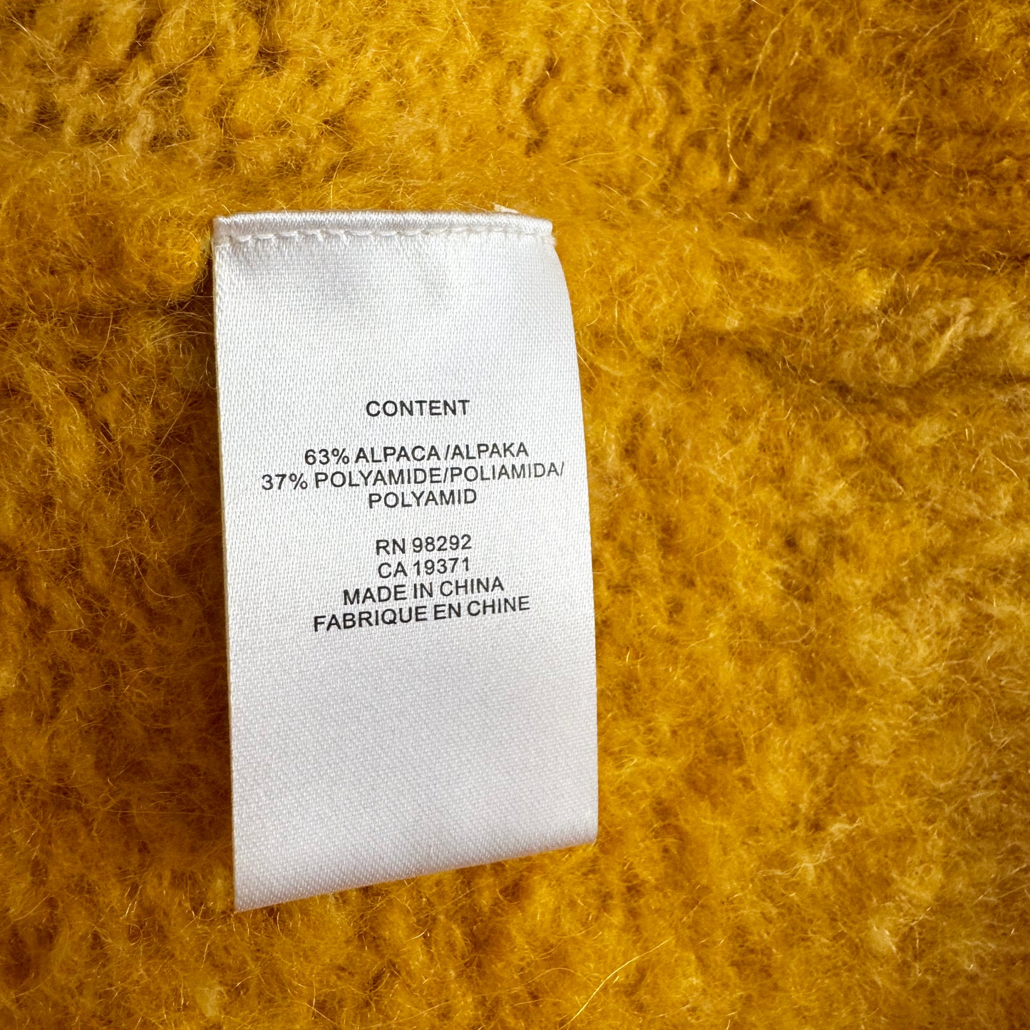 Tibi Ombre Superfine Alpaca Grandpa Cardigan in Yellow, size Small (fits Medium)