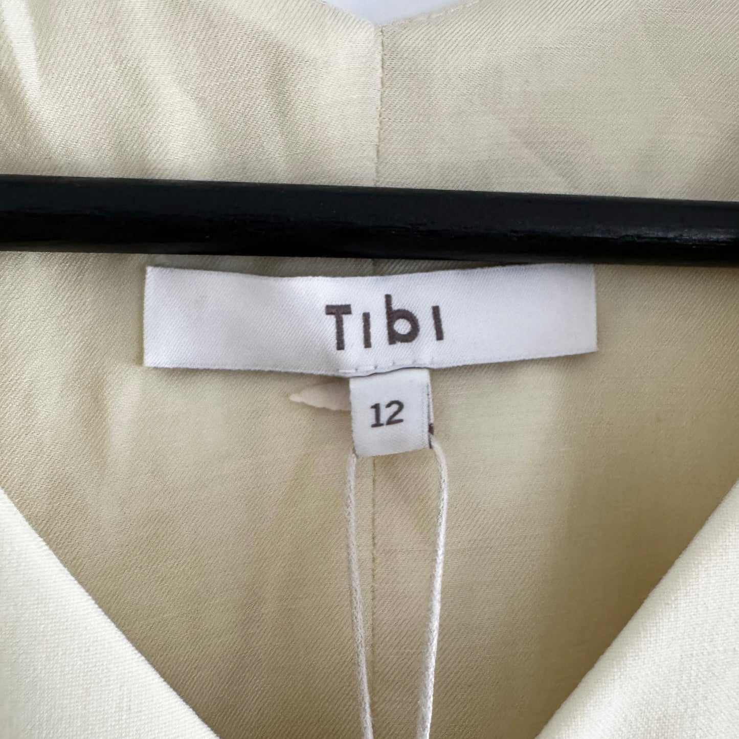 Tibi Tropical Wool Easy Vest in Ivory (Pale Yellow), size 12