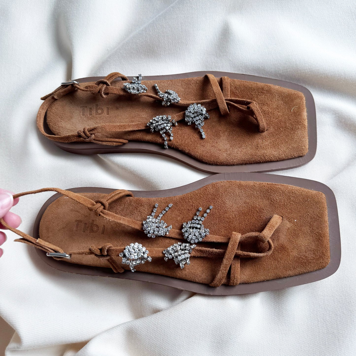 Tibi Julius Sandals in Brown Suede, size 42