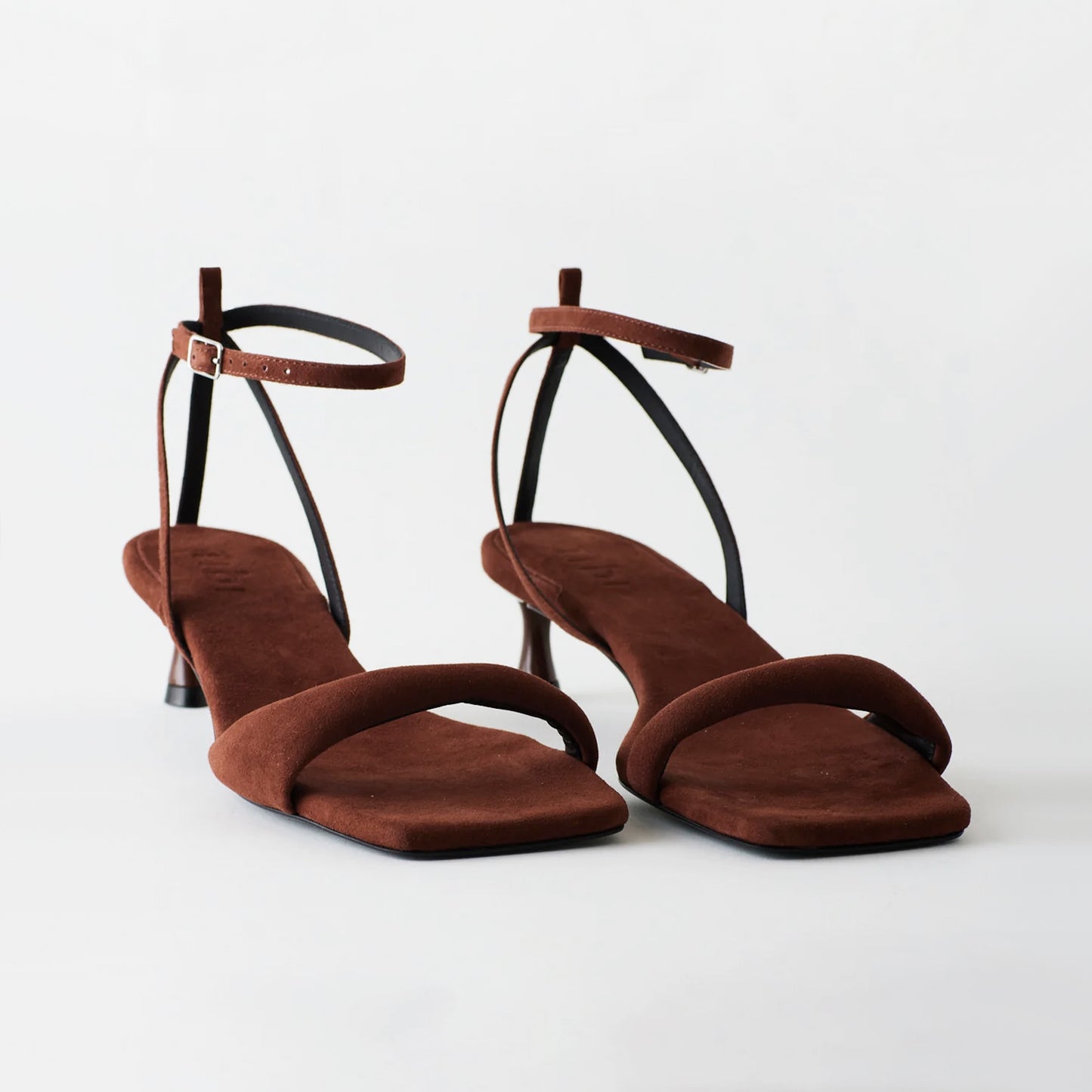 Tibi "Cameron" Suede Sandal in Brown, size 42