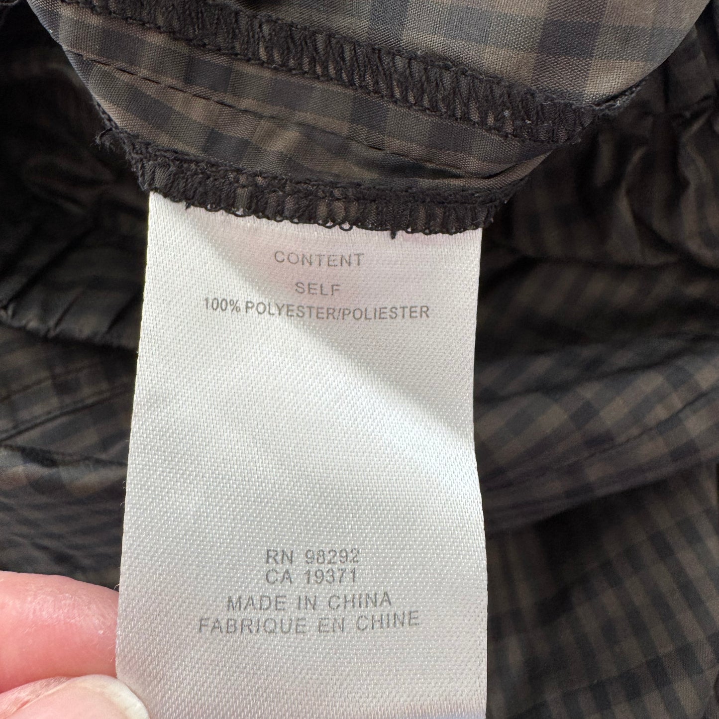 Tibi Menswear Tech Poly Pull On Checked Jogger, size Large