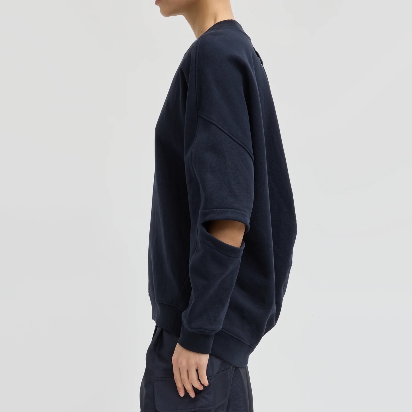 Tibi Cocoon Sweatshirt in Navy, size XL
