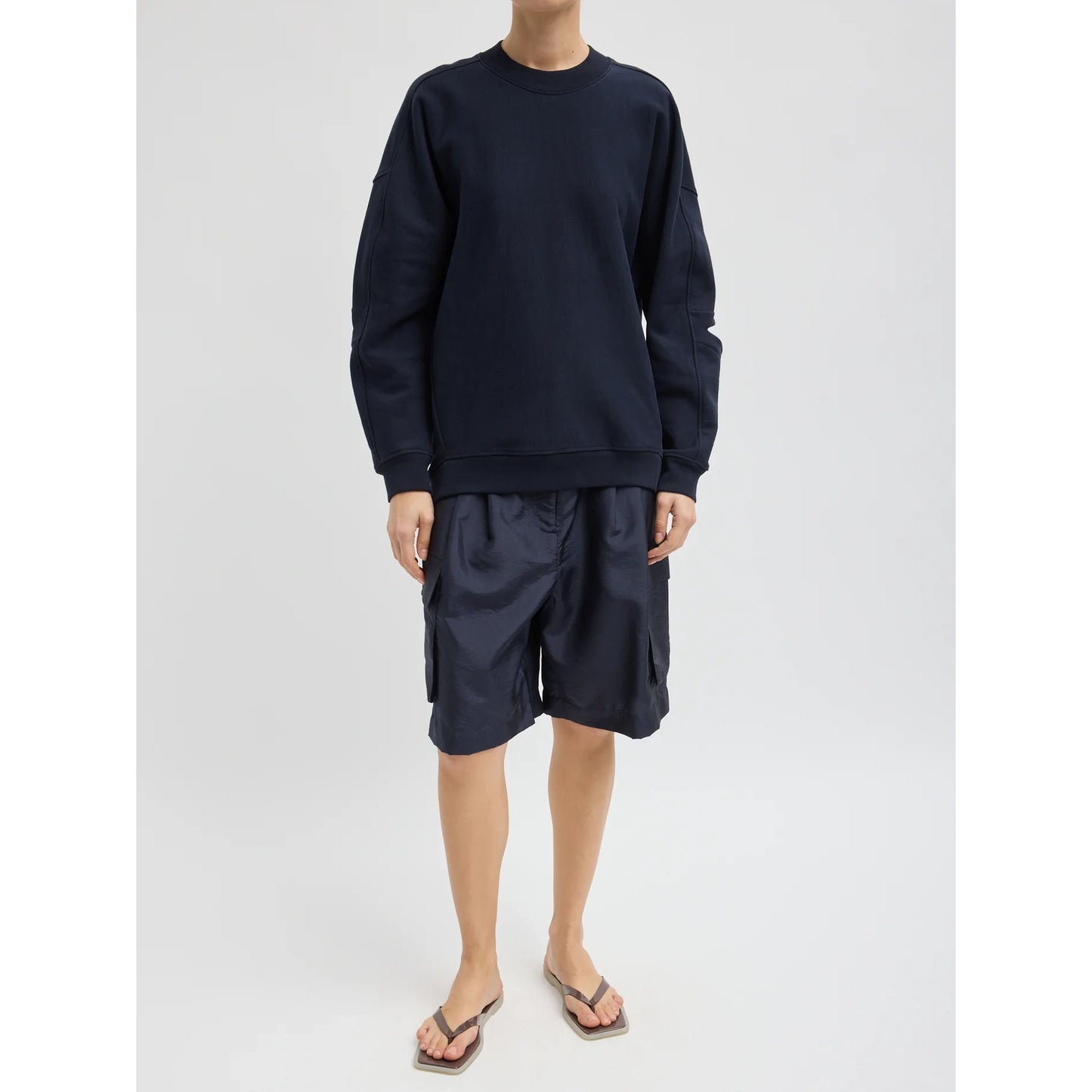 Tibi Cocoon Sweatshirt in Navy, size XL