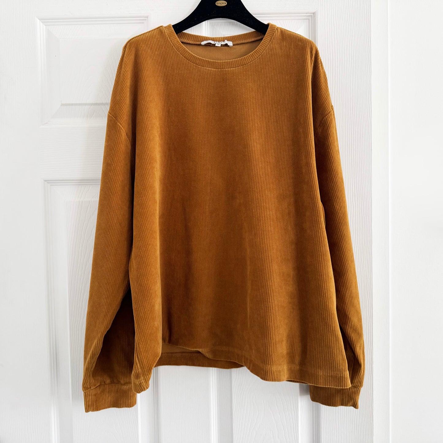 Tibi Corduroy Long Sleeve Top in Brown, size Medium