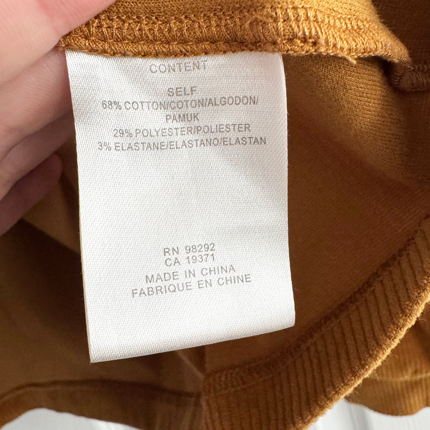 Tibi Corduroy Long Sleeve Top in Brown, size Medium