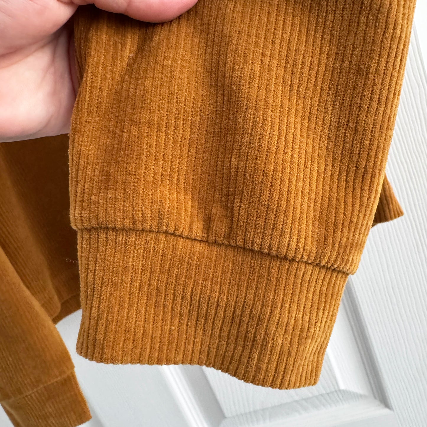 Tibi Corduroy Long Sleeve Top in Brown, size Medium