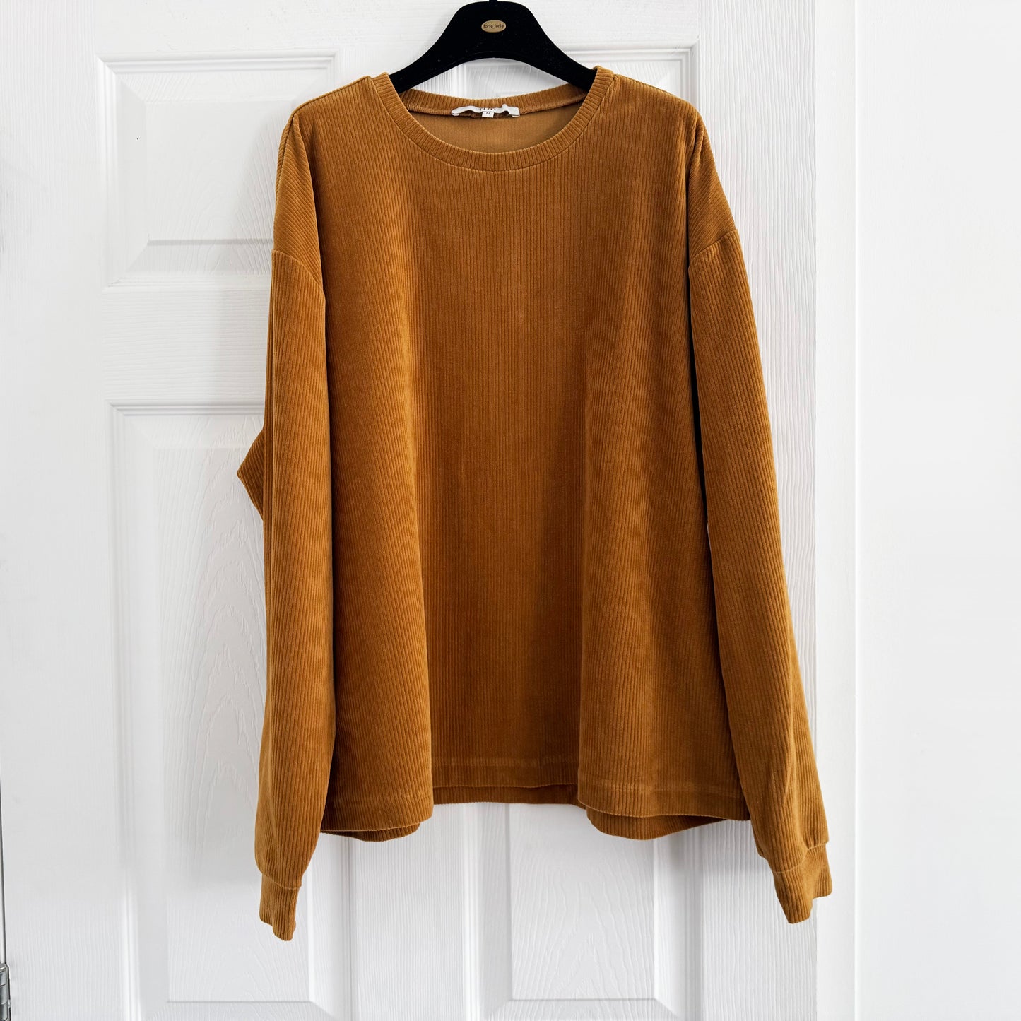 Tibi Corduroy Long Sleeve Top in Brown, size Medium