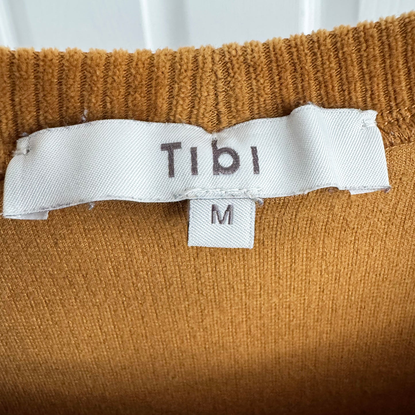 Tibi Corduroy Long Sleeve Top in Brown, size Medium