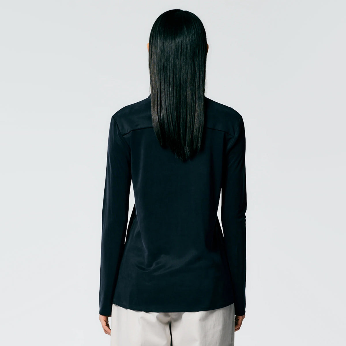 Tibi Deeba Cupro Slim Shirt in Black, size 8