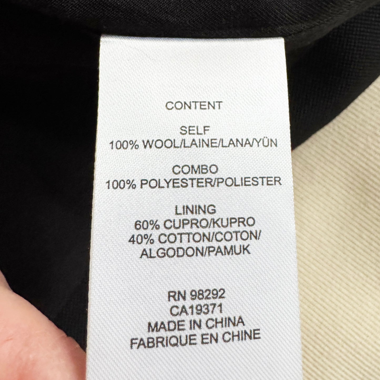 Tibi Grain De Poudre Trouser Skirt With Pleat Panel in Black, size 14