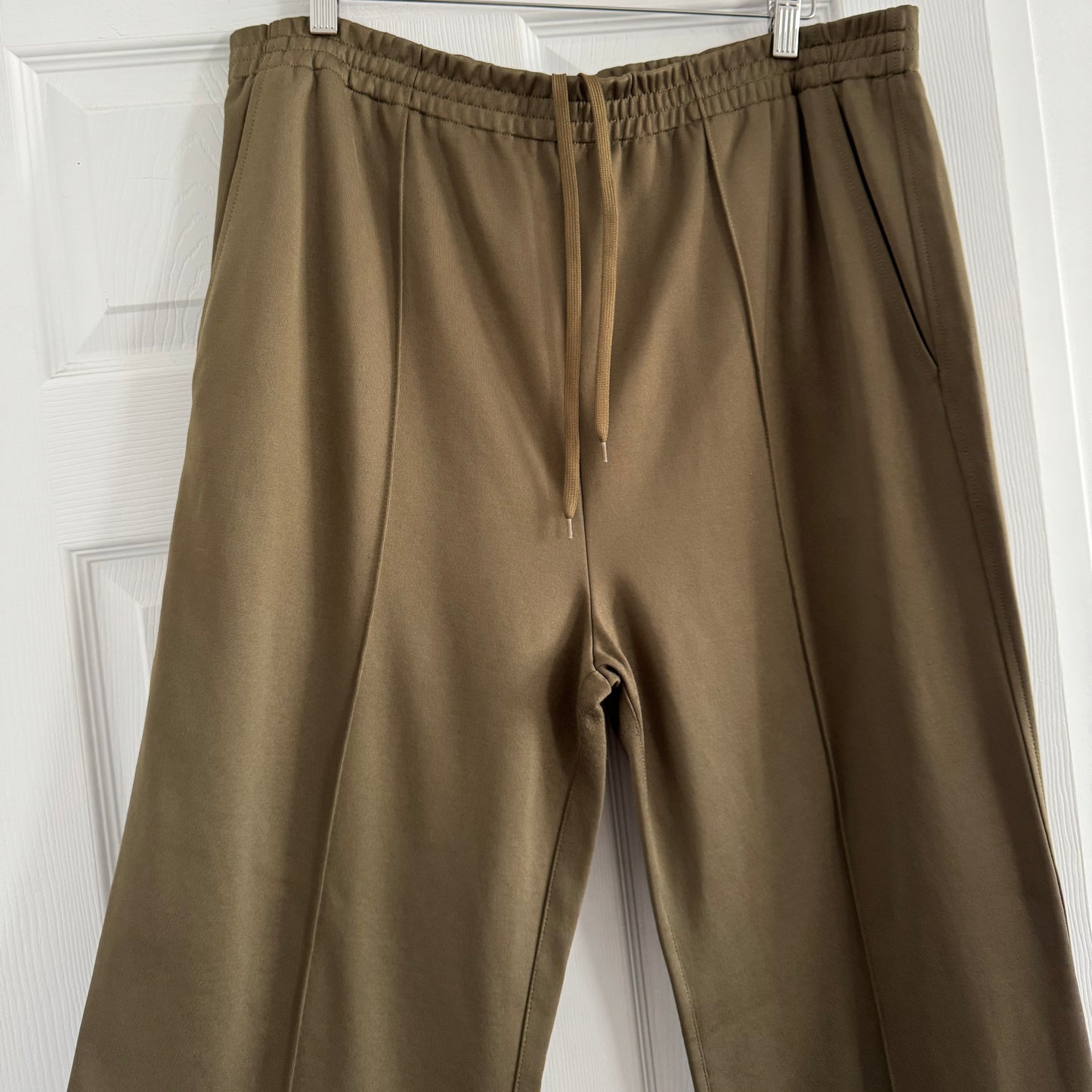Tibi Active Knit "Scottie" Joggers in "Wood" Green, size XL