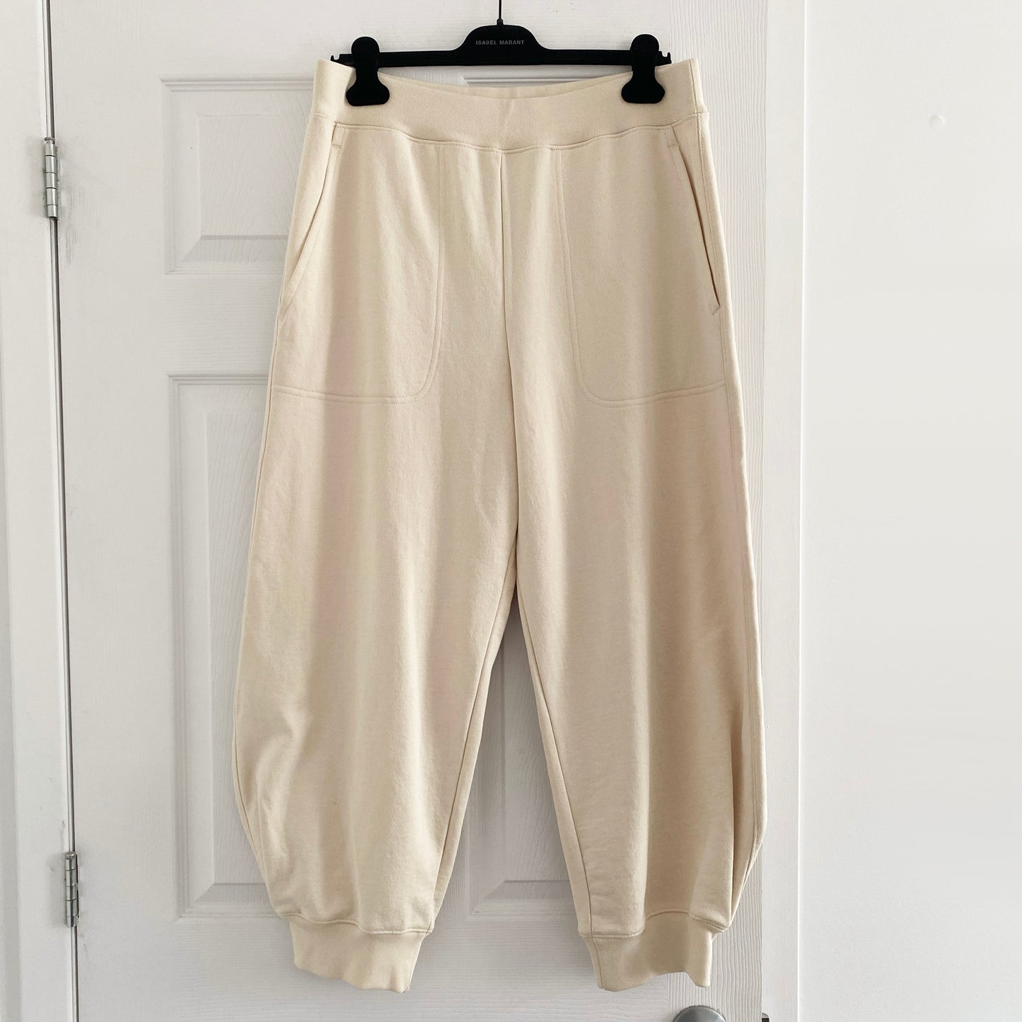 Tibi "Calder" Sweatpant in Ivory, size XL (Regular Length)