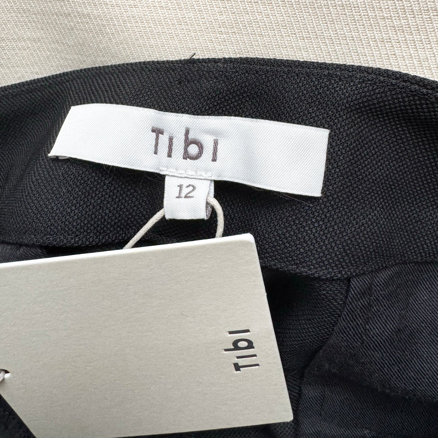 Tibi "Lennon" Grain De Poudre Pant in Black, size 12 (fits 10/12)