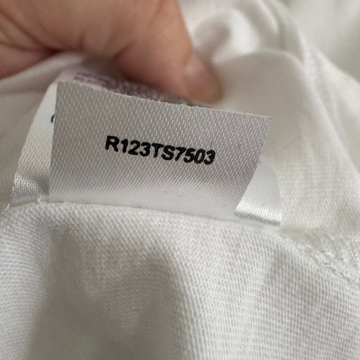 Tibi Long Sleeve Fitted Tee in White, size XL