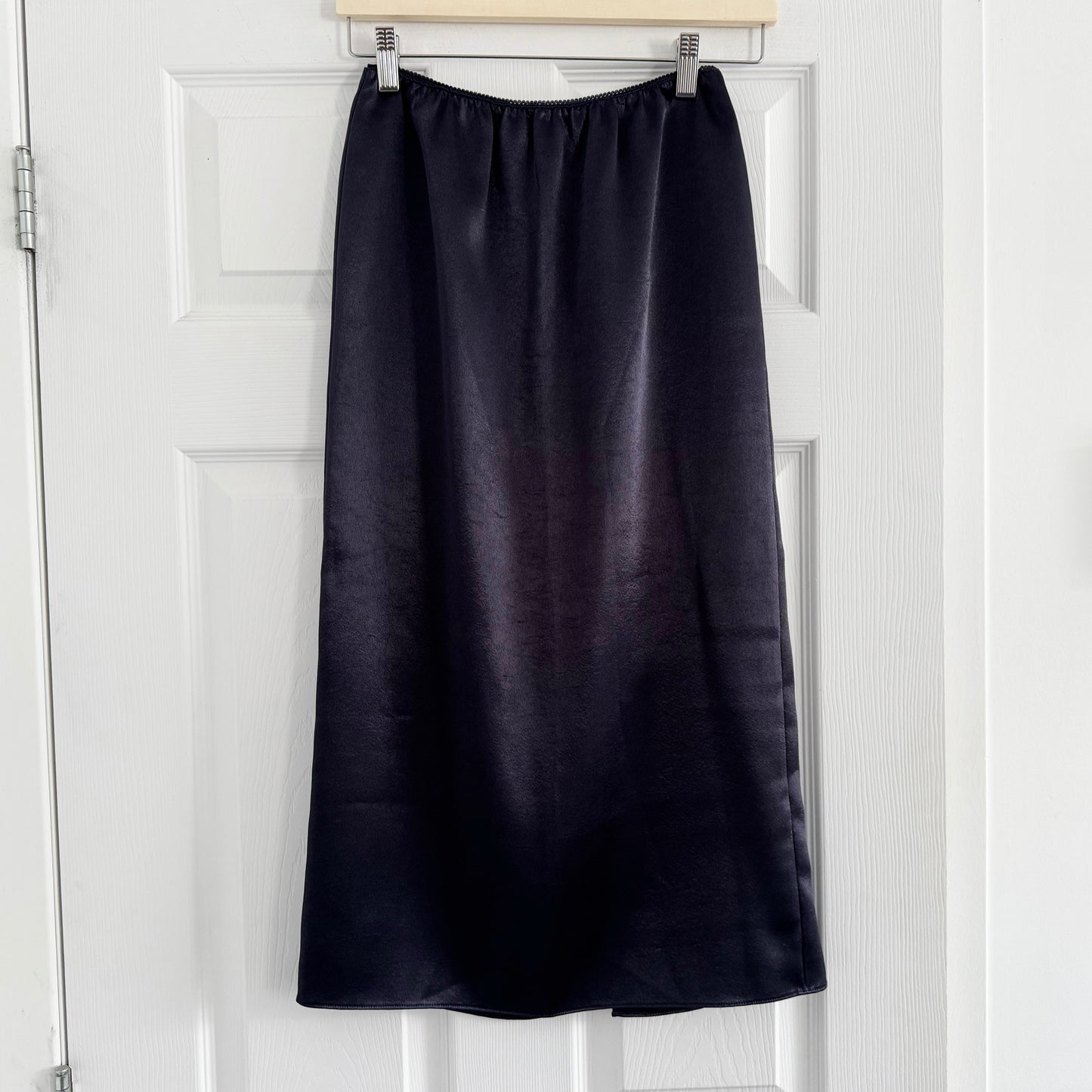 Tibi Navy Satin Slip Skirt, size XXS