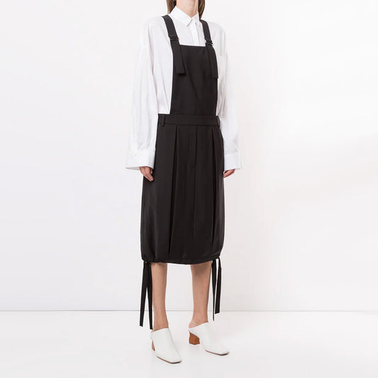 Tibi Black Tropical Wool Overall Skirt , size 0