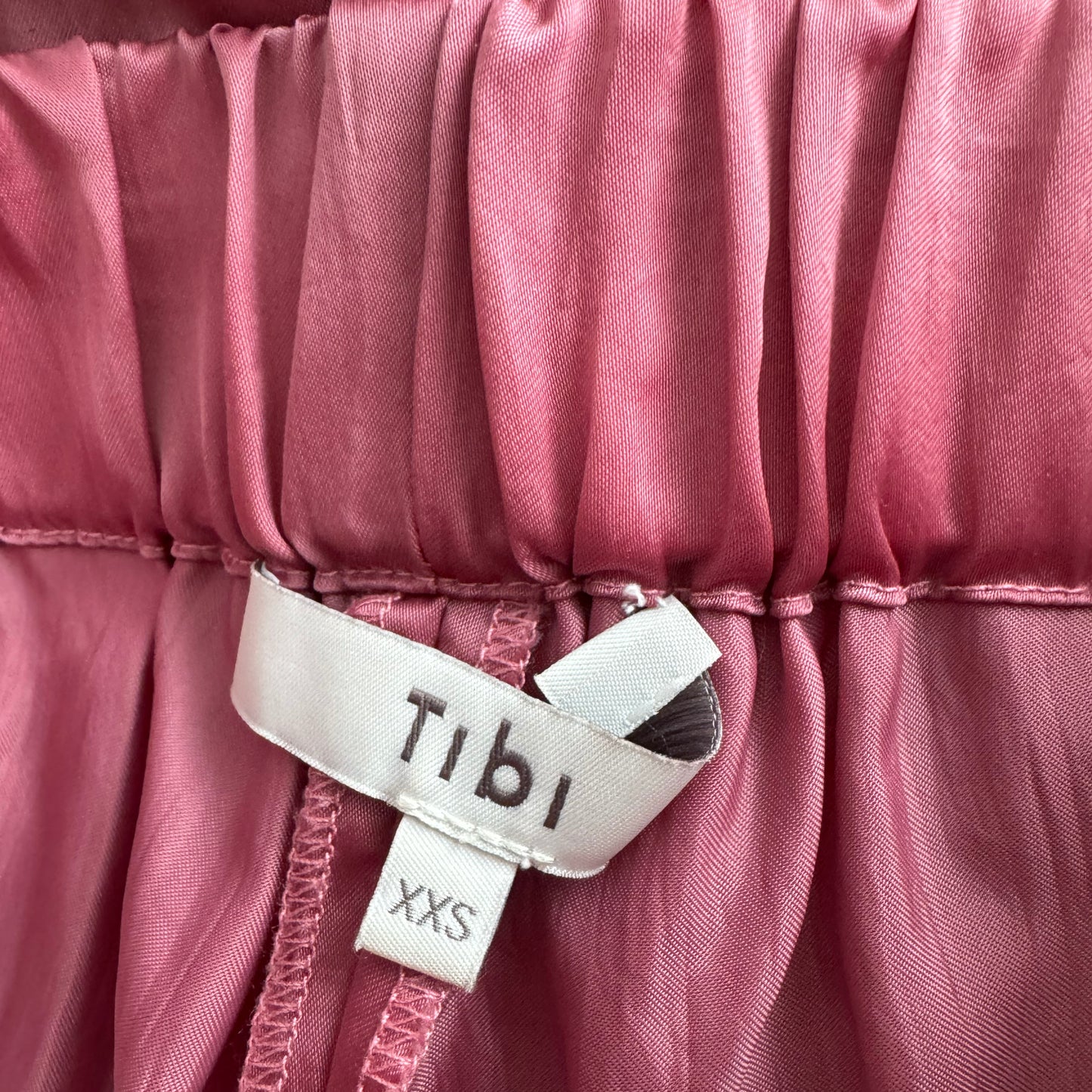 Tibi "Wilt" Silky Nylon Jogger in Rose Pink, size XXS