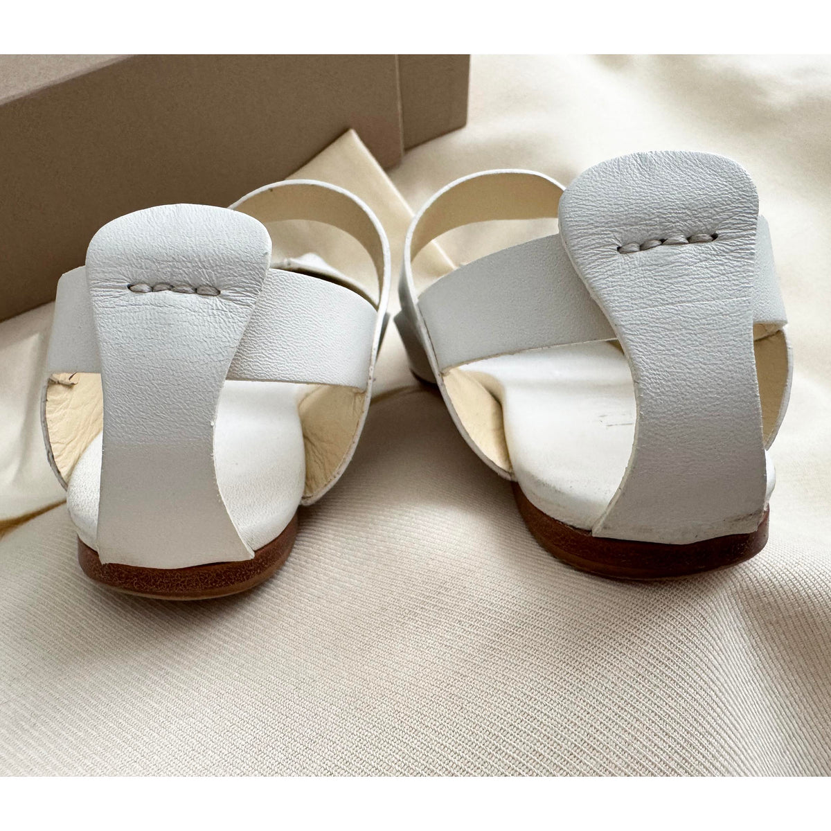 Tibi "Rudolph" Nappa Flats in White, size 36.5