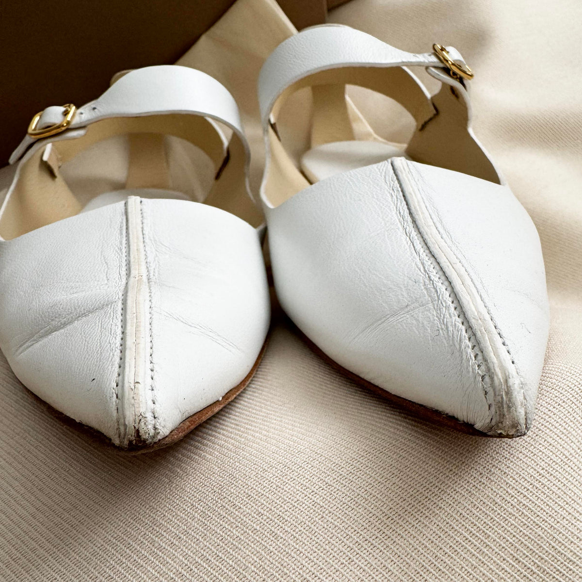 Tibi "Rudolph" Nappa Flats in White, size 36.5