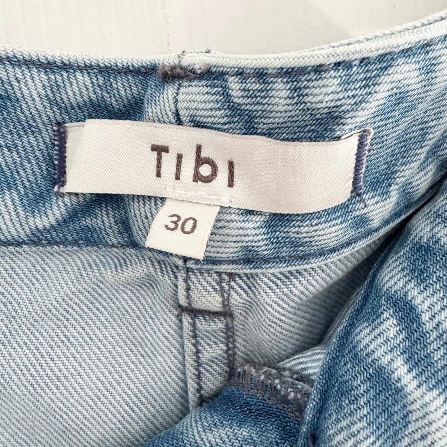 Tibi "Sid" Jeans in "Acid Iceberg Blue" - PETITE VERSION, size 30