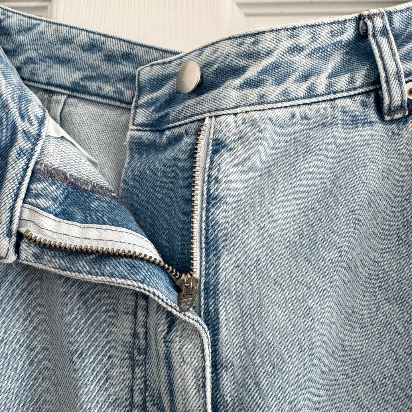 Tibi "Sid" Jeans in "Acid Iceberg Blue" - PETITE VERSION, size 30