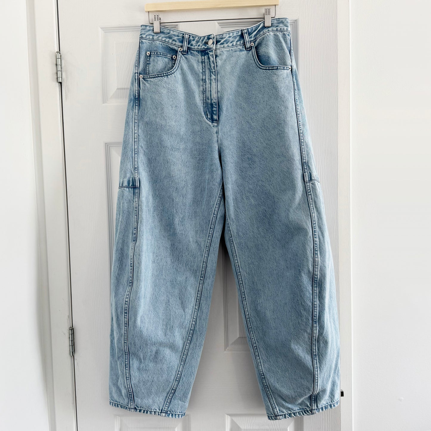 Tibi "Sid" Jeans in "Acid Iceberg Blue" - PETITE VERSION, size 30