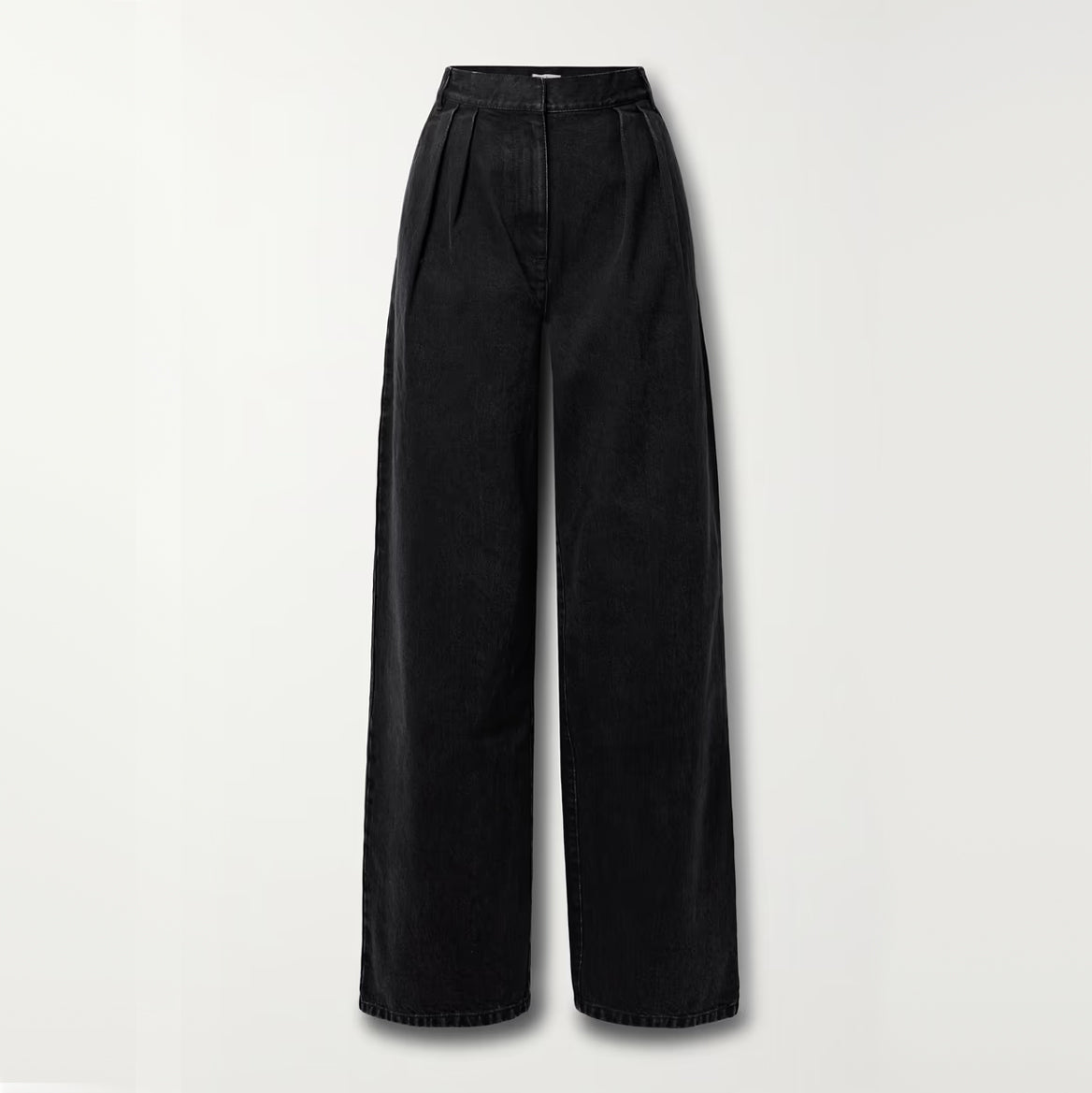 Tibi "Stella" Pleated Jeans in Black, size 32