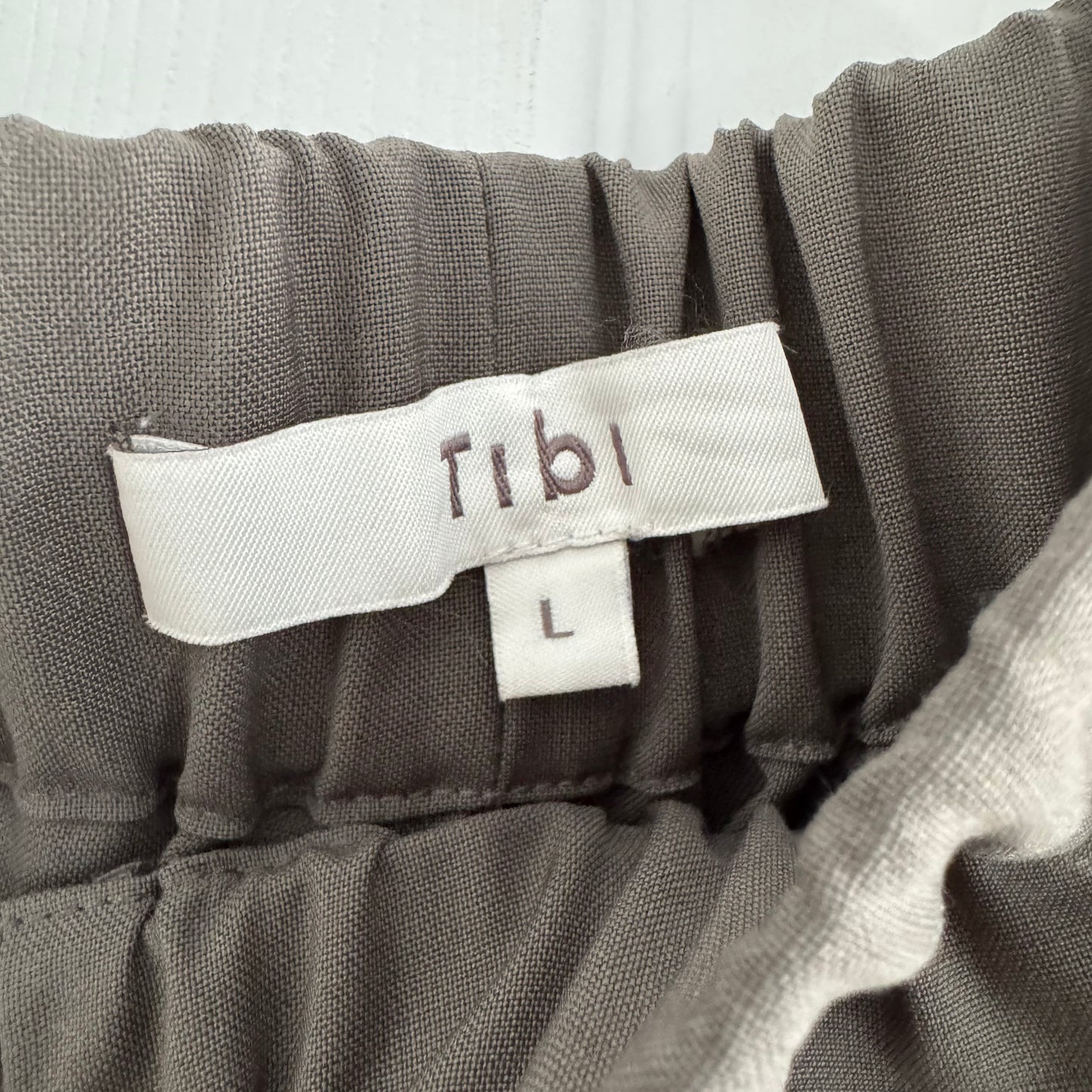 Tibi Tropical Wool Pull On "Wilt" Jogger in "Dark Stone", size Large