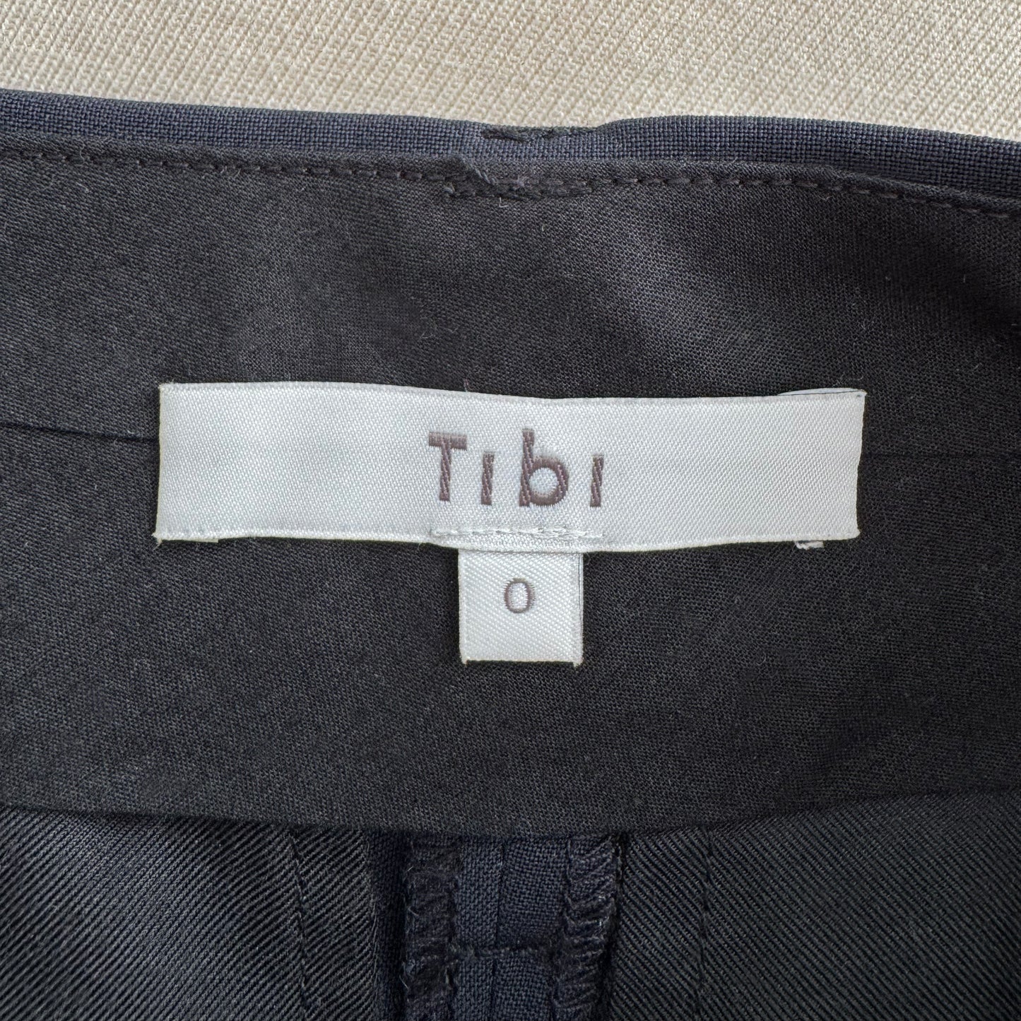 Tibi Tropical Wool "Stella" Wide Leg Trousers in Navy, size 0