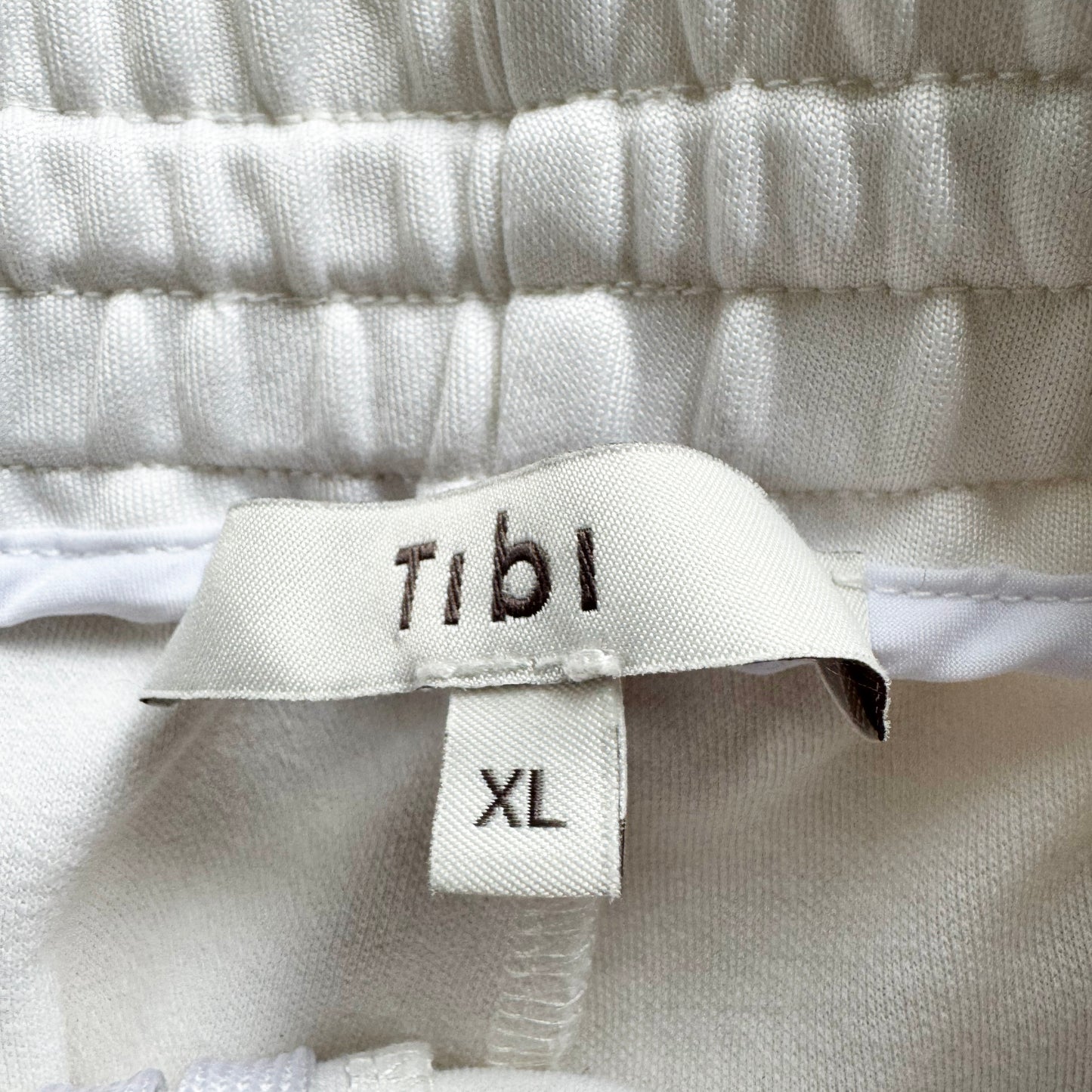 Tibi Active Knit "Scottie" Joggers in White, size XL