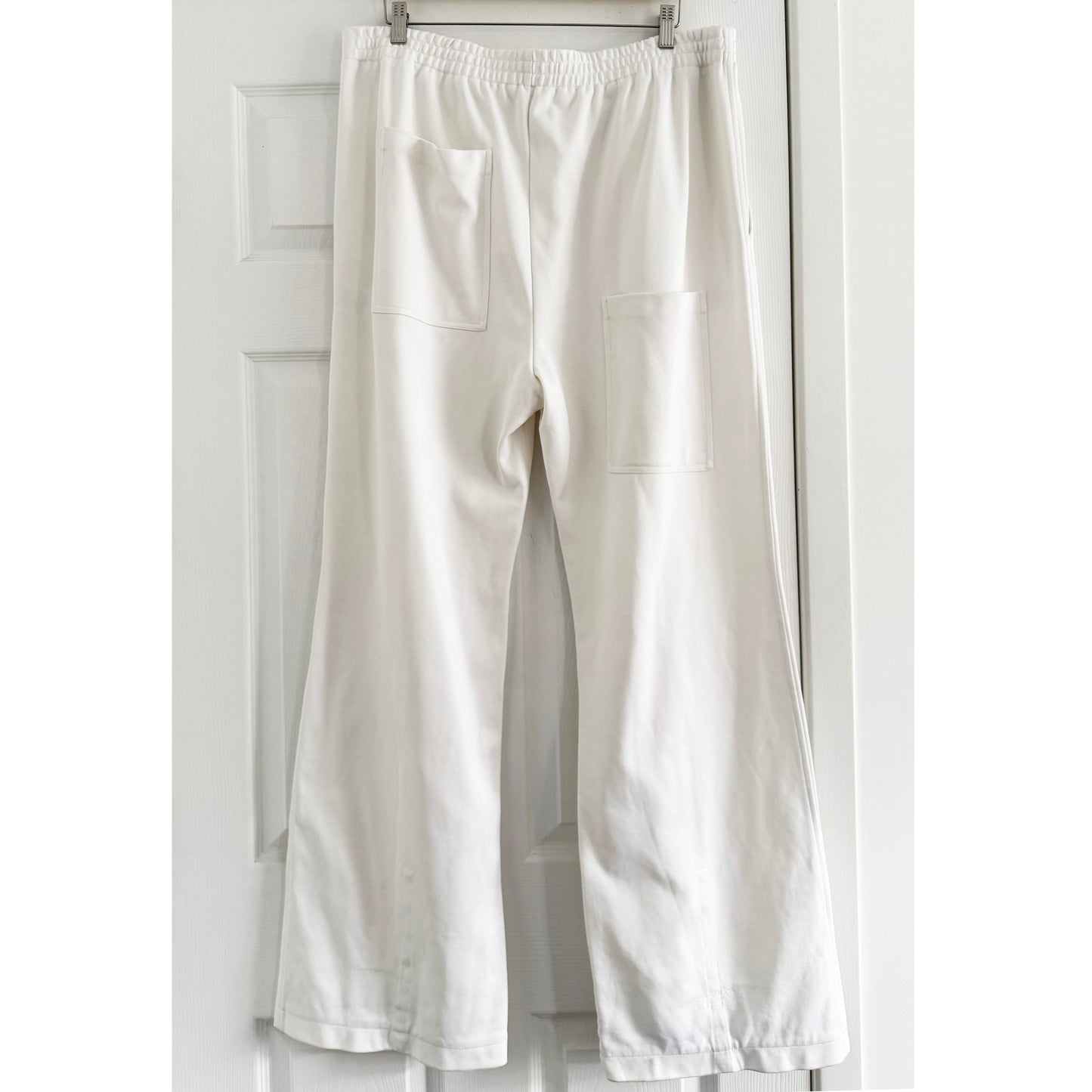 Tibi Active Knit "Scottie" Joggers in White, size XL