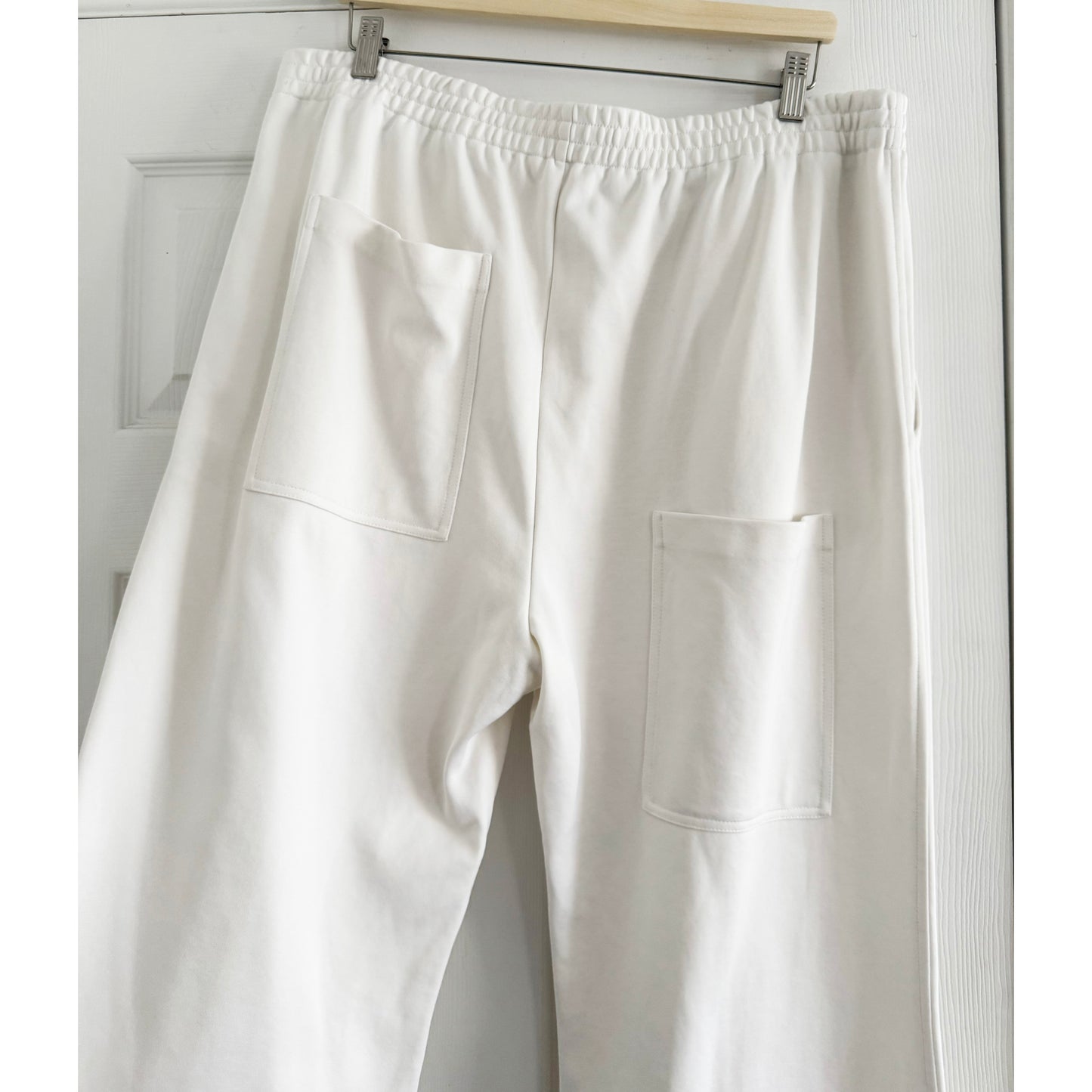 Tibi Active Knit "Scottie" Joggers in White, size XL