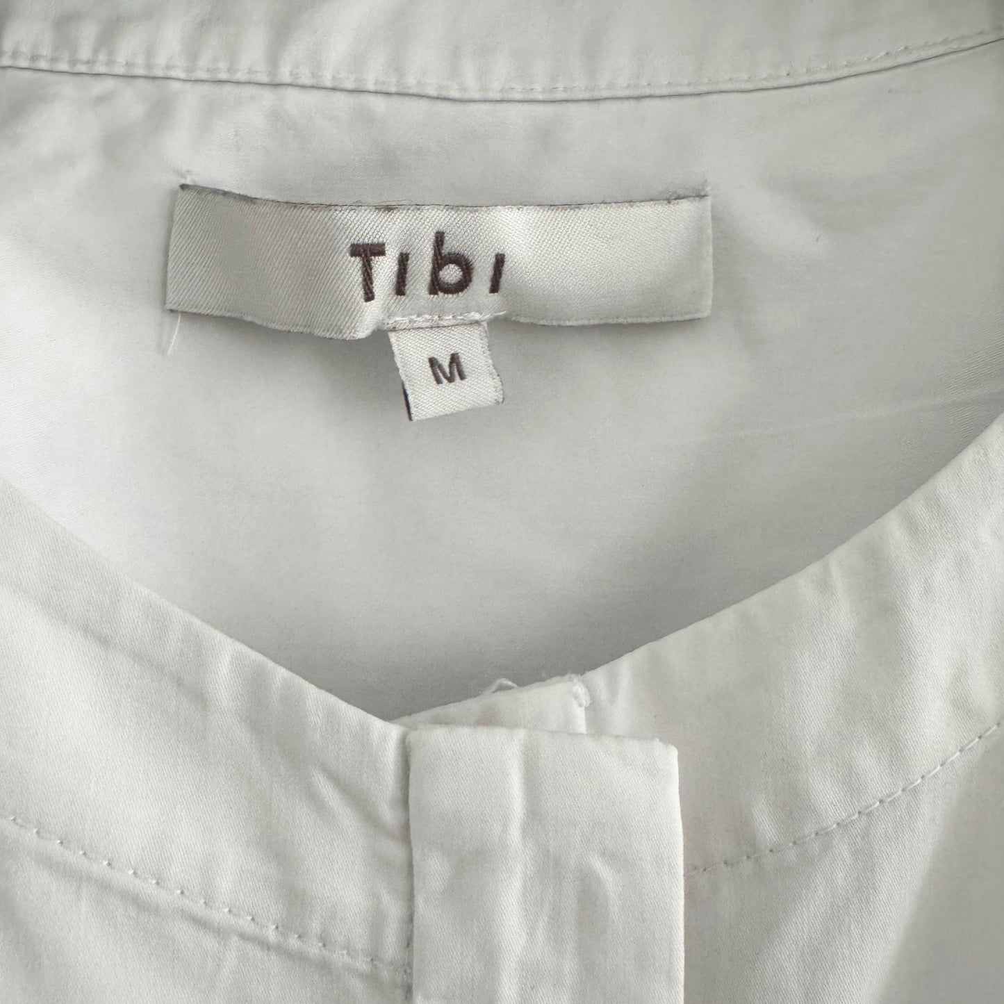 Tibi Eco Poplin Rolled Sleeve Shirt in White, size Medium