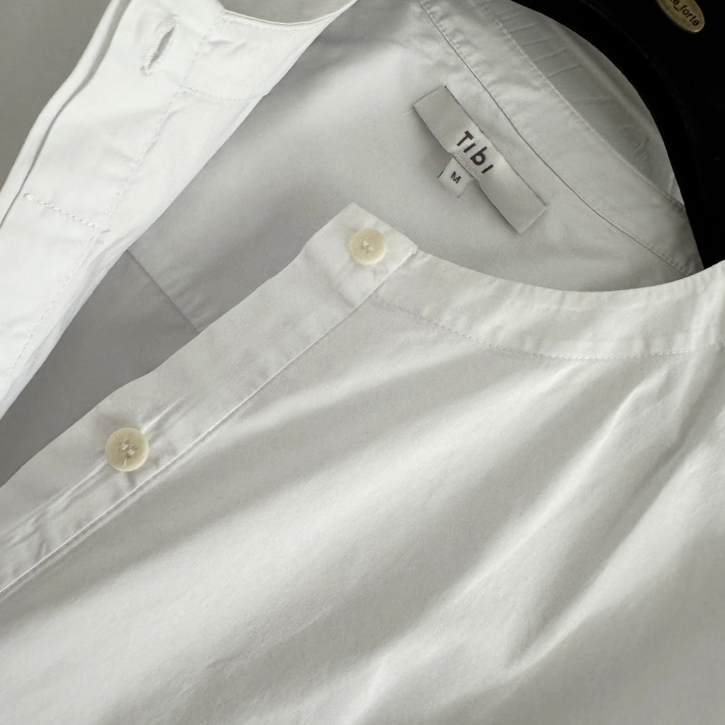 Tibi Eco Poplin Rolled Sleeve Shirt in White, size Medium