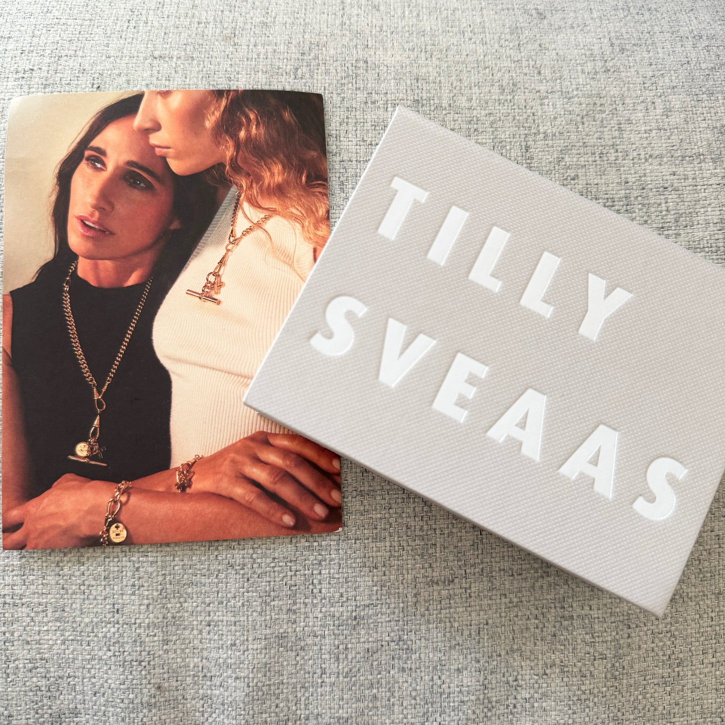 Tilly Sveaas Medium Gold T-bar on Medium Curb Clipt Necklace