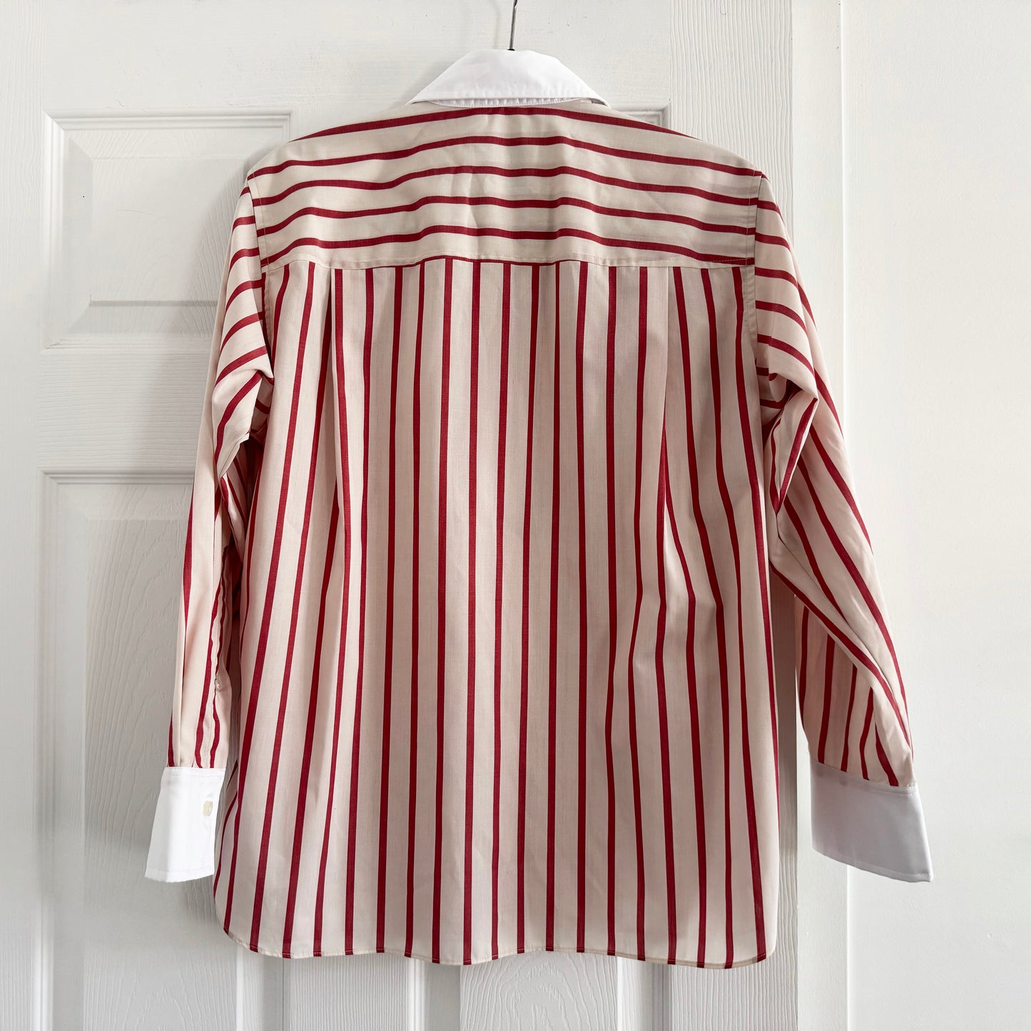 T-Line "Caroline" Stripe Shirt in Red Banker Stripe, size S/M