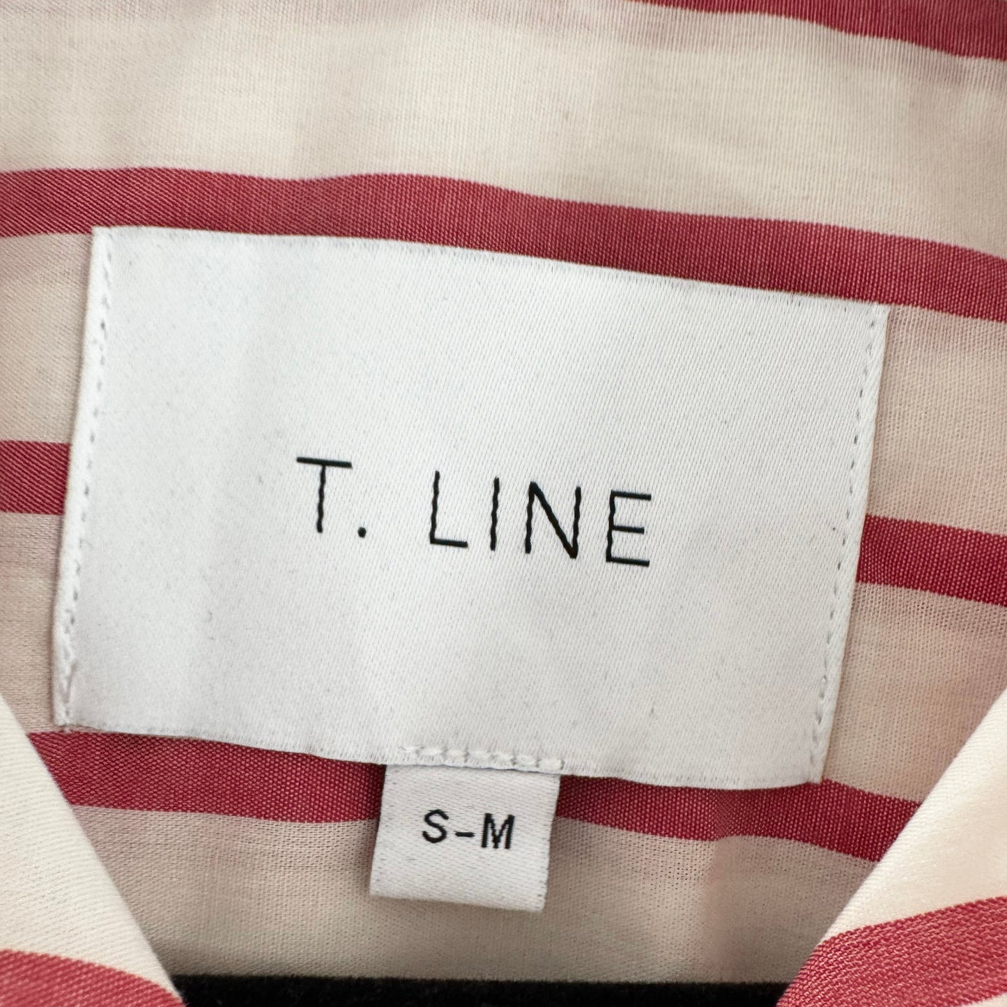 T-Line "Caroline" Stripe Shirt in Red Banker Stripe, size S/M