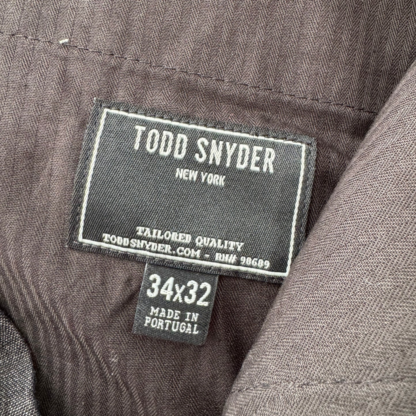 Todd Snyder Linen Side Tab Trouser in Dark Grey, size 34/32