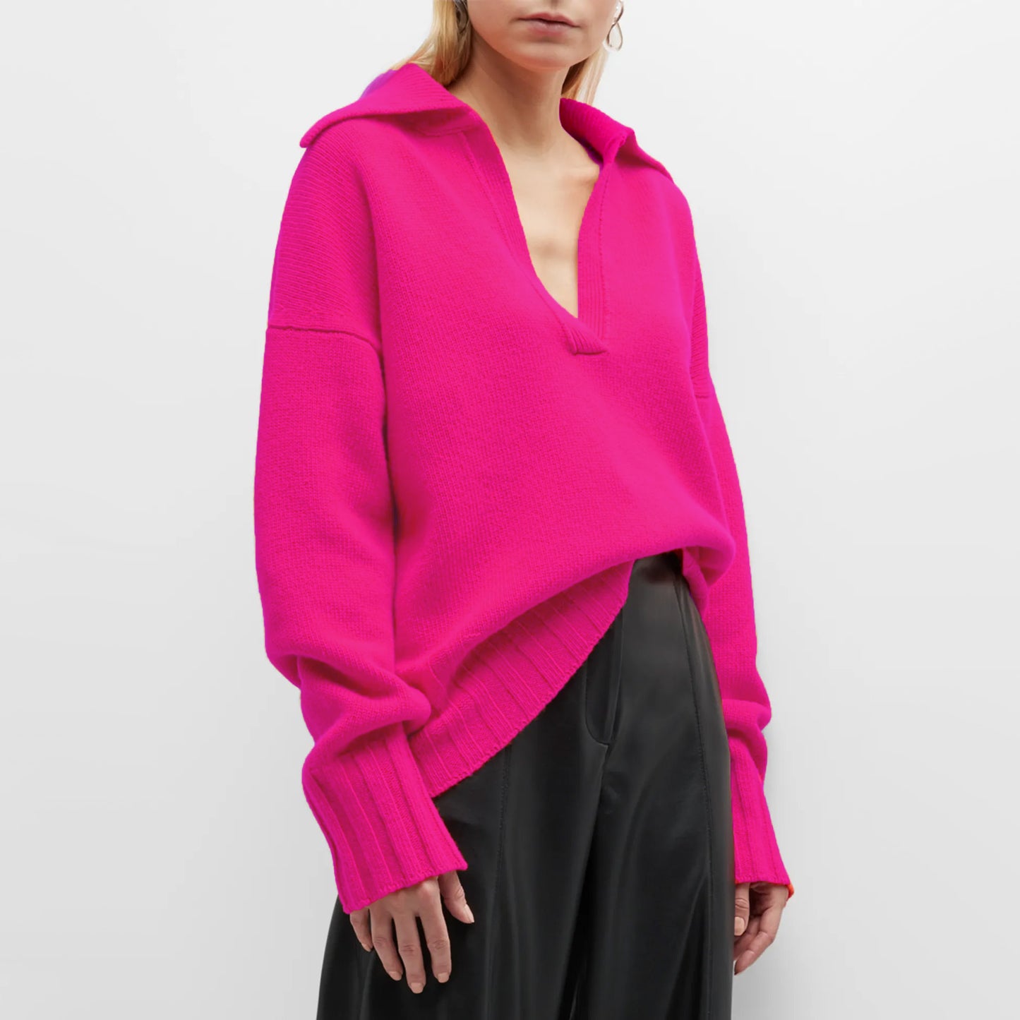 Made in Tomboy "Musa" Sweater in Hot Pink, size Small (Fits oversize)