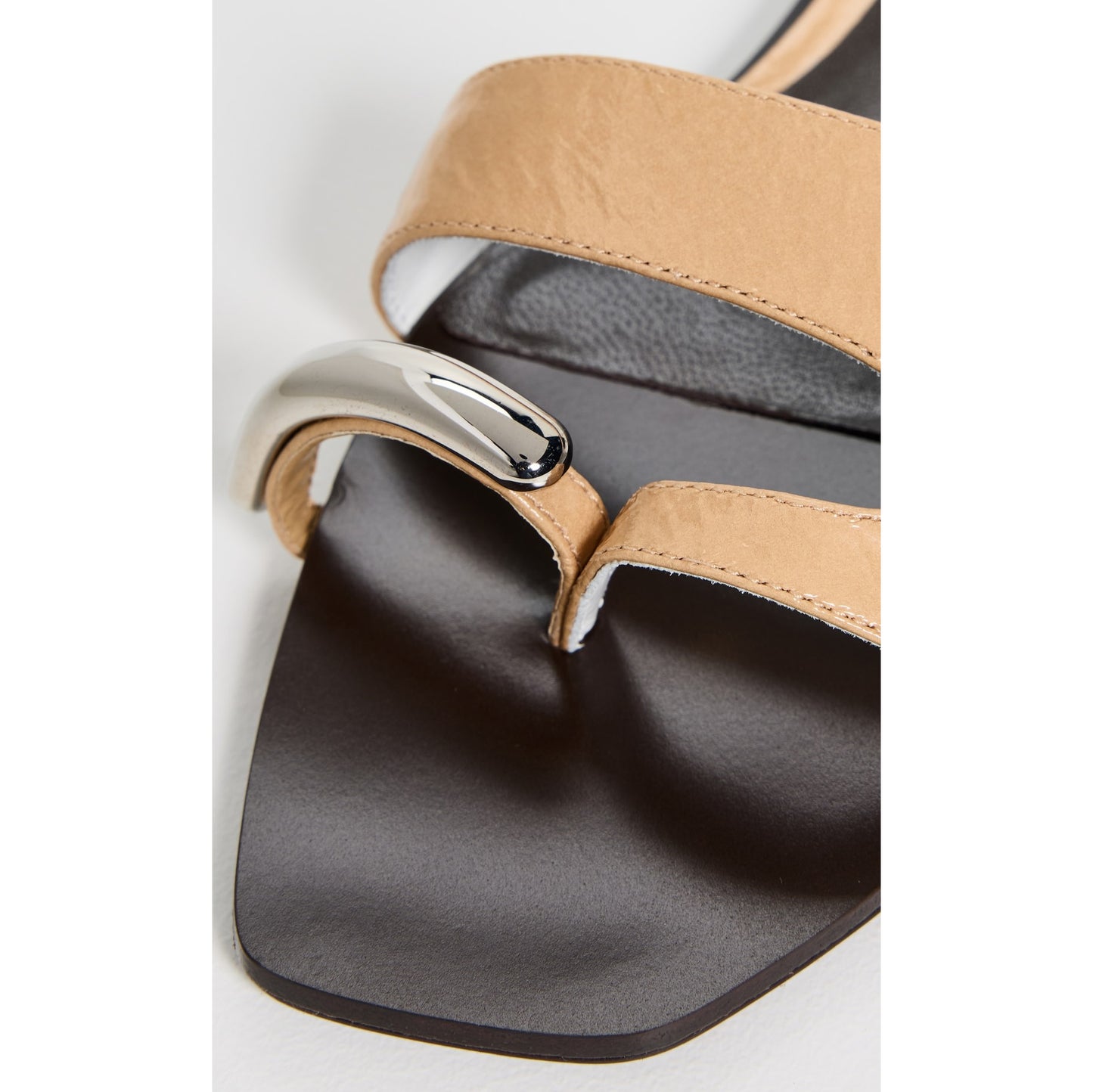 Tory Burch "Pierced" Slides in "Cantucci/Silver", size 7