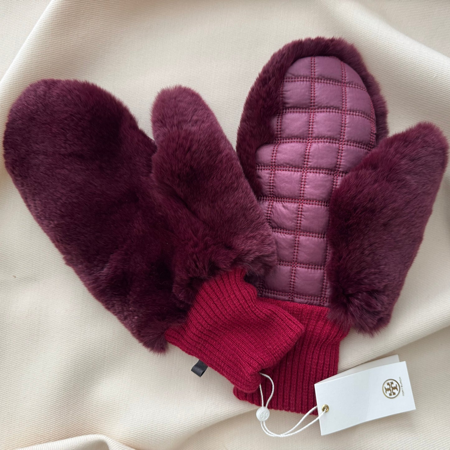Tory Burch Rabbit Fur Gloves