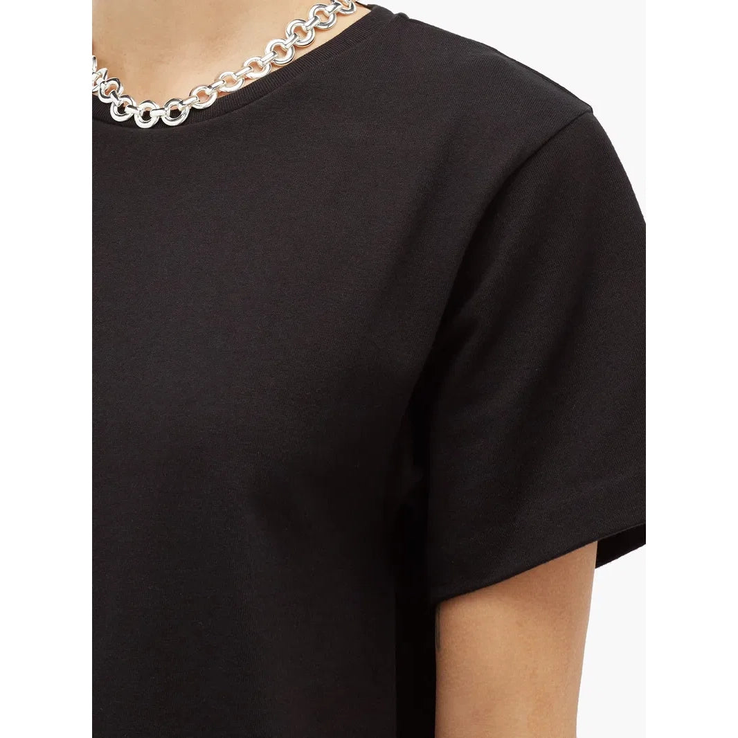 Toteme "Pemba" Flared Baby Tee in Black, size Medium
