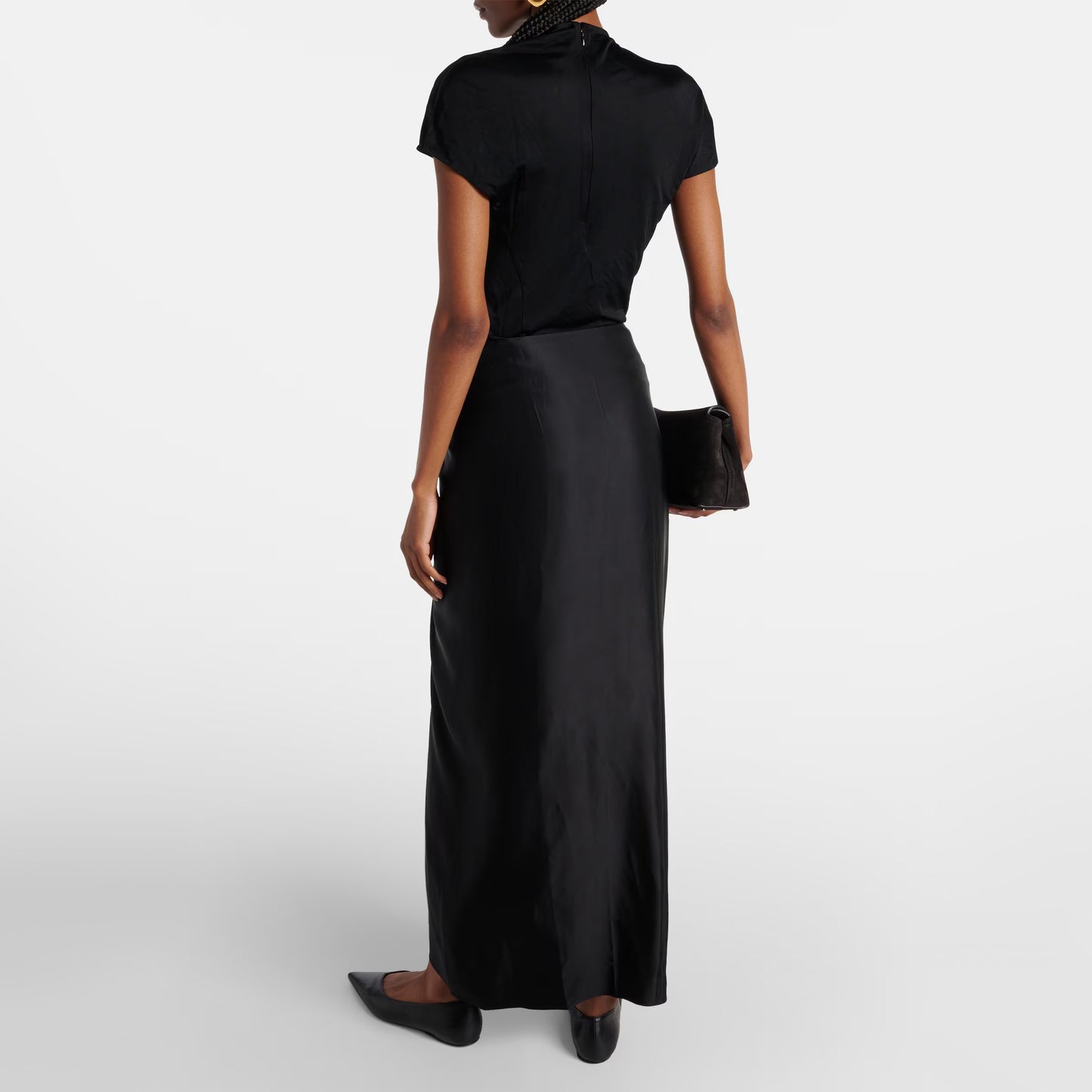 Toteme Satin Knot Skirt in Black, size 40 (fits like size 8)