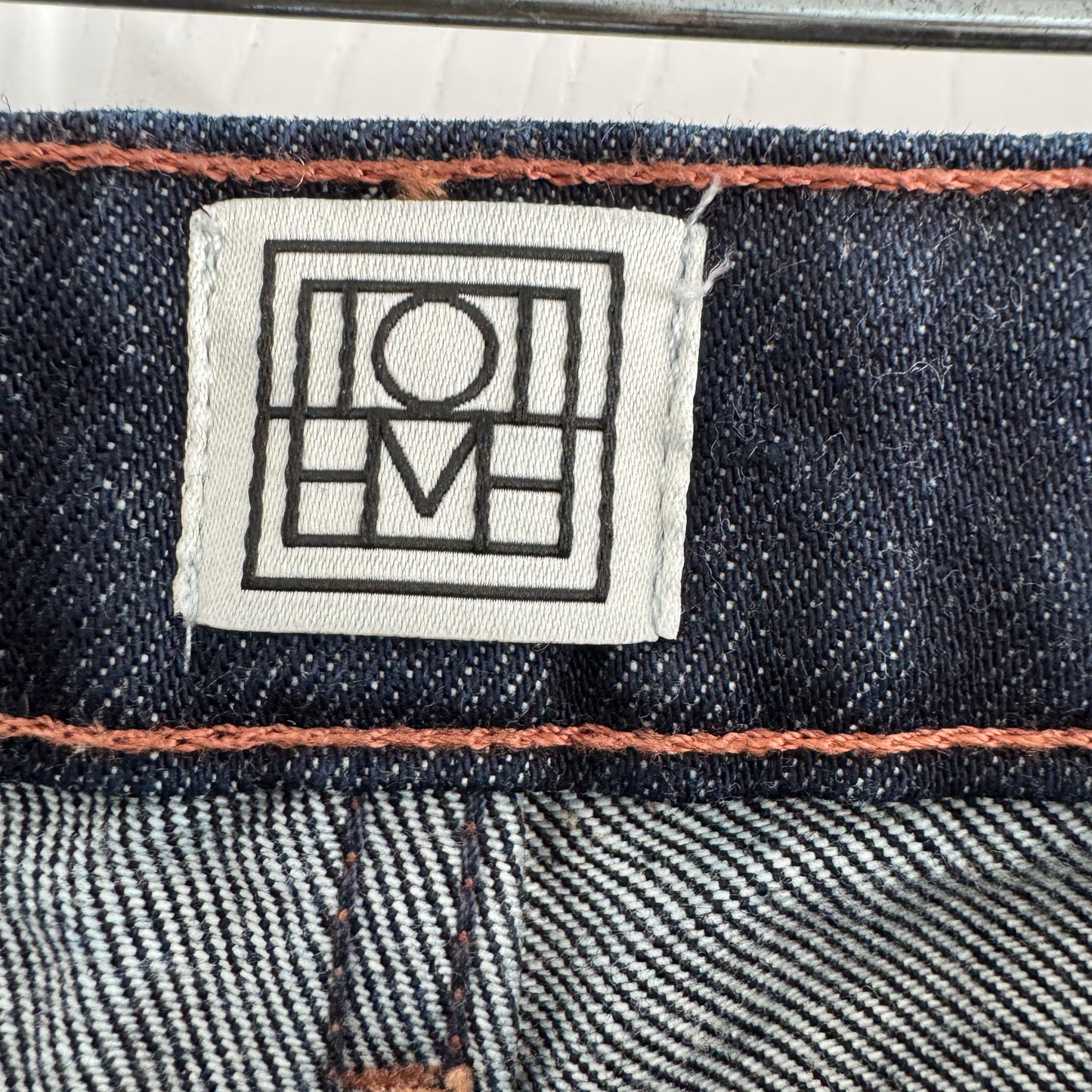 Toteme Barrel Leg Jeans in Raw Denim, size 28 (fits like 27)