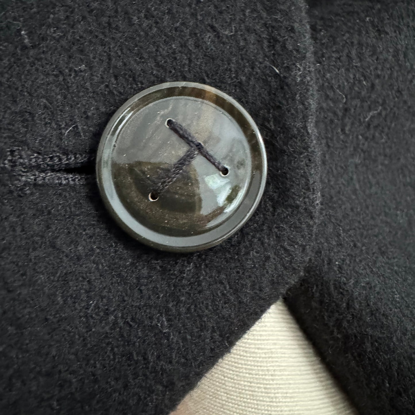 Totême Double Breasted Wool Jacket in Black, size 40 (fits M/L)