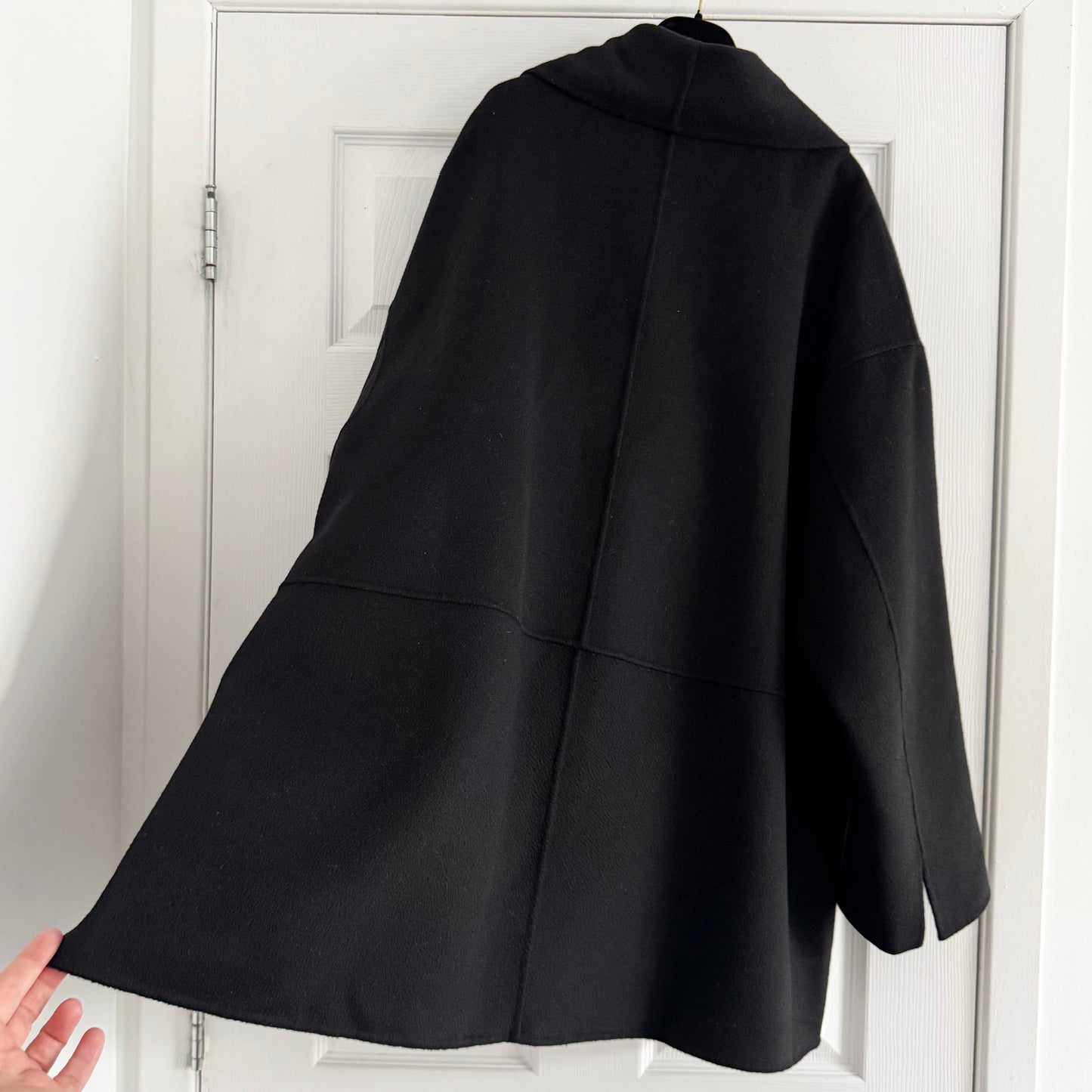 Totême Double Breasted Wool Jacket in Black, size 40 (fits M/L)