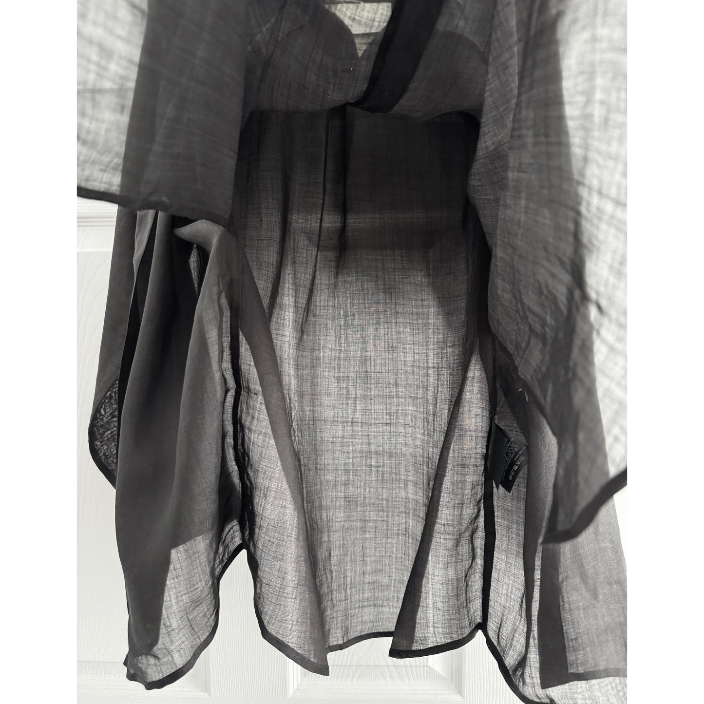 Toteme Double Layered Ramie Shirt in Black, size 38 (Medium)