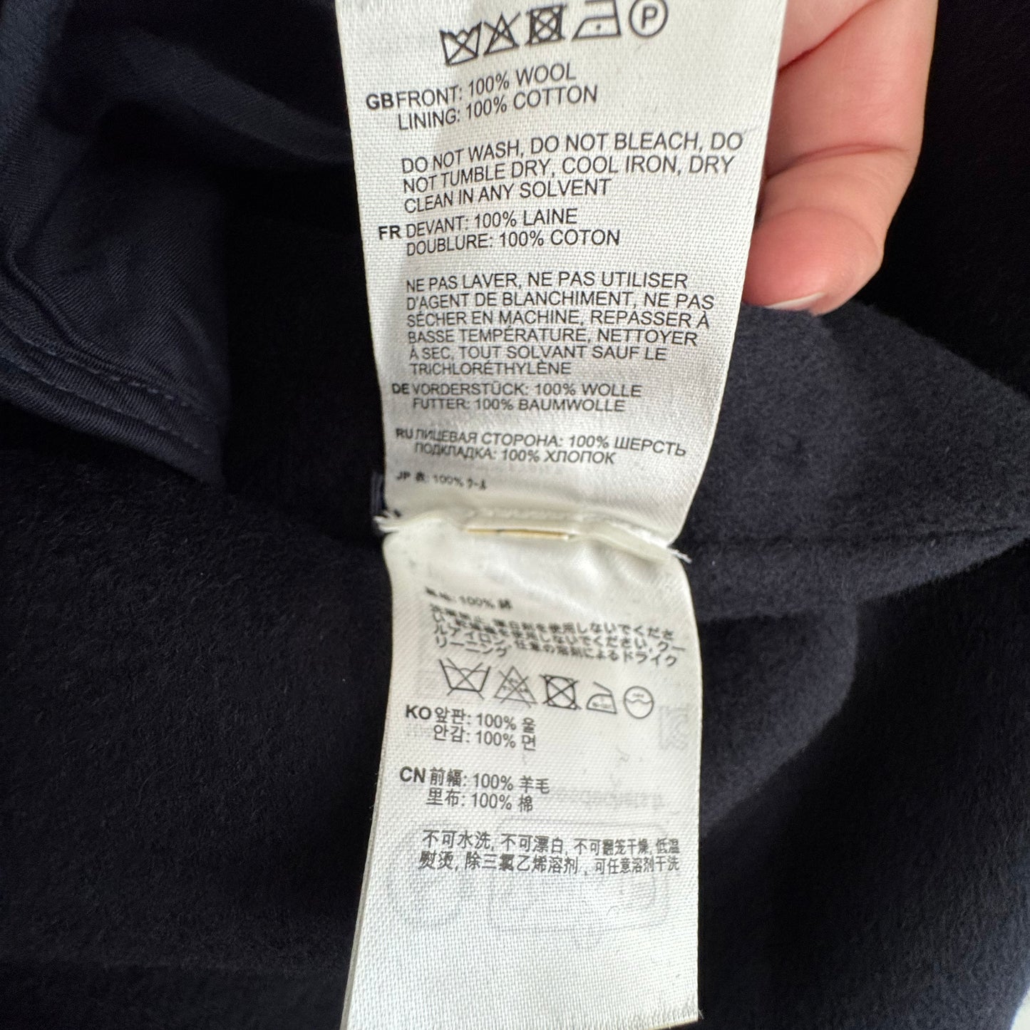 Toteme Doubleface Wool Tunic (Dress?) in Navy, size 38 (size Medium)