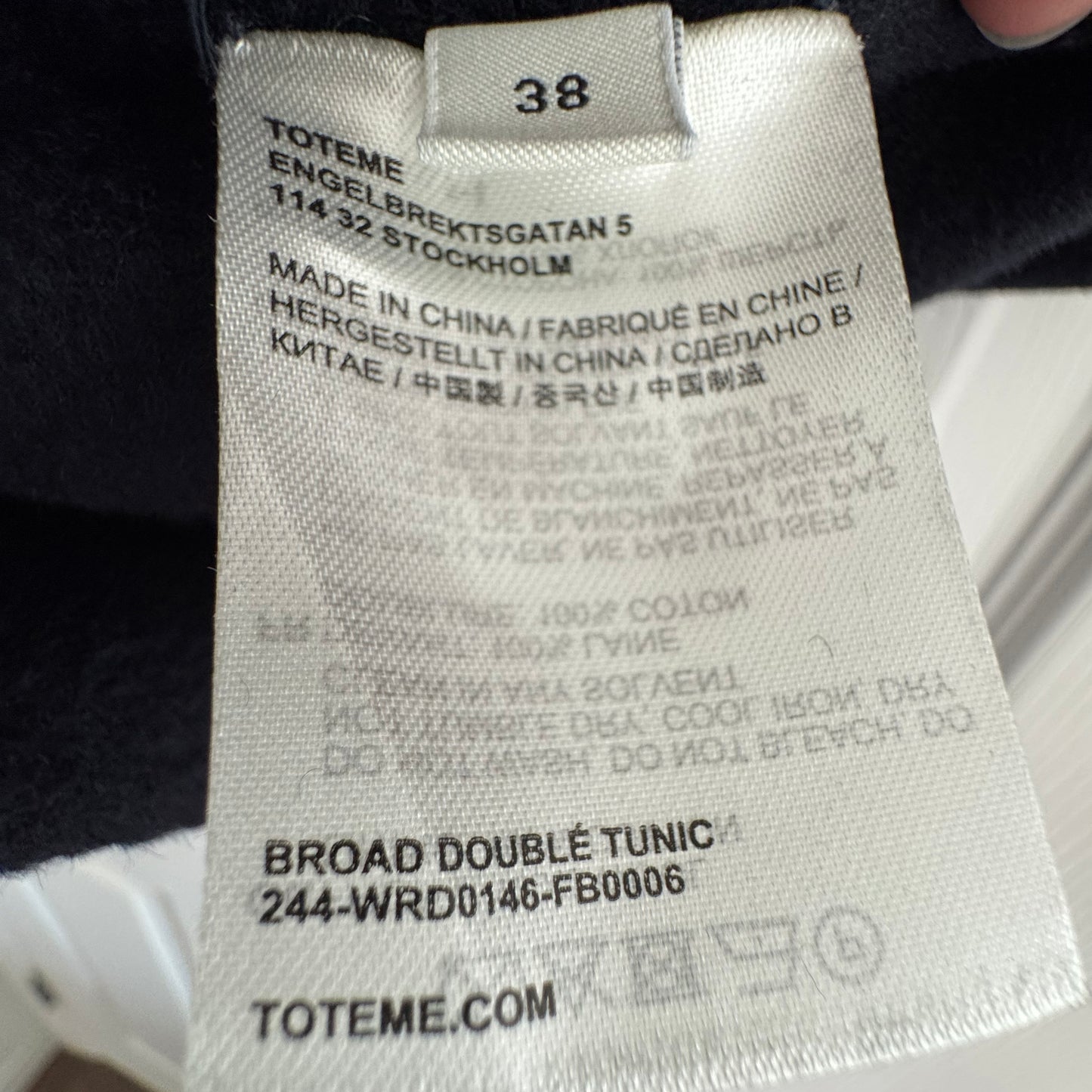 Toteme Doubleface Wool Tunic (Dress?) in Navy, size 38 (size Medium)