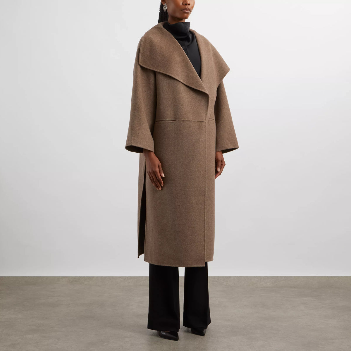 Toteme Signature wool and cashmere coat in "Oak Melange", size Small (fits Medium?)